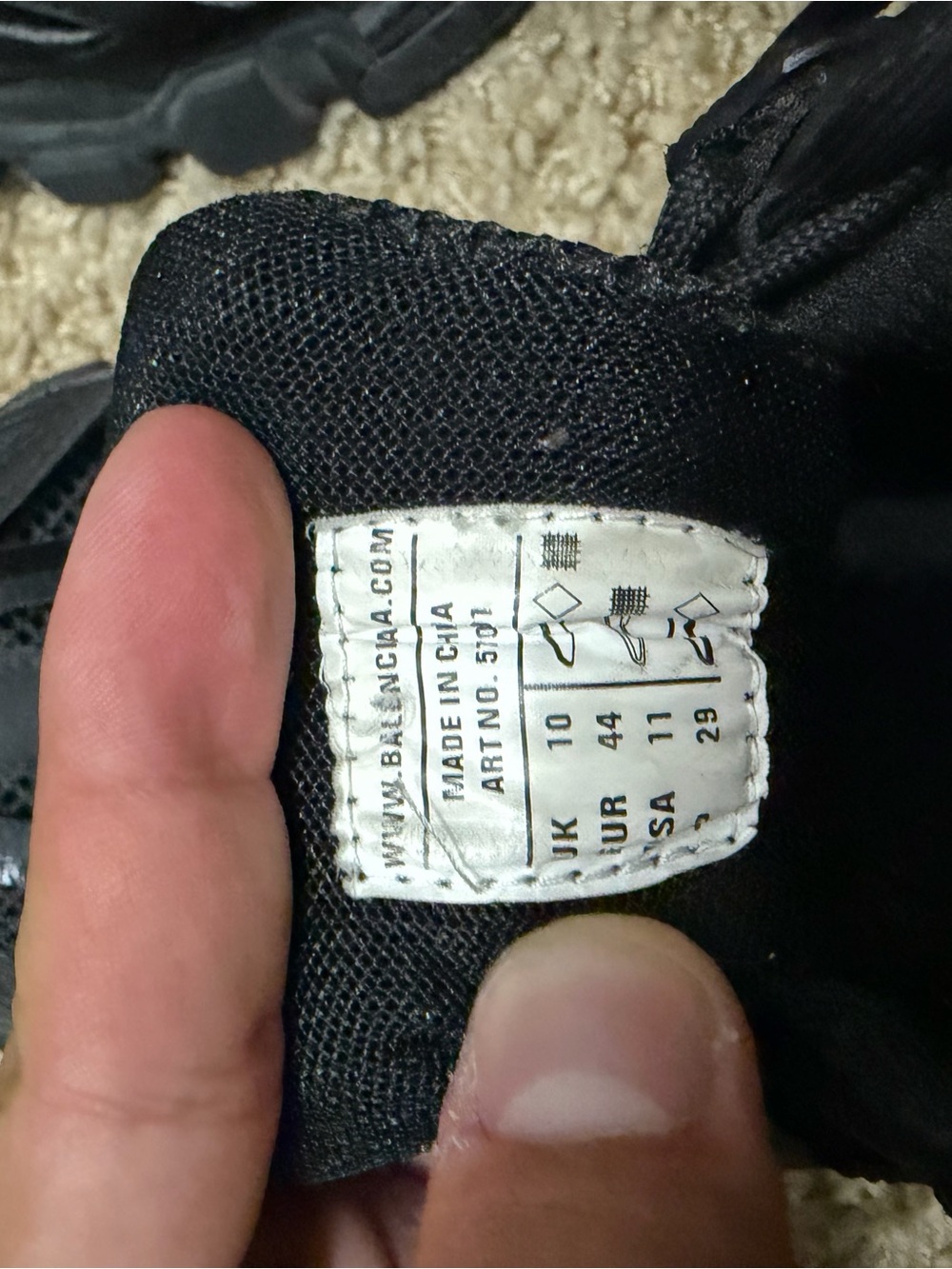 Balenciaga Men's Black Trail Runner Sneakers - Picture 7 of 8
